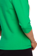 Bluzka damska z asymetrycznym dekoltem rękaw 3/4 zielona me678