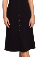 Sukienka midi dzianinowa fason A krótki rękaw zapinana XL czarna B217