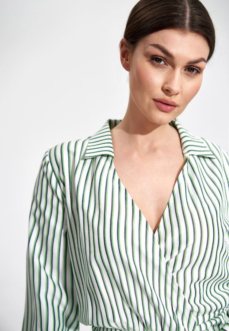 Bluzka damska elegancka kopertowa dekolt V długi rękaw wzór 141 M868 Bluzka damska elegancka kopertowa dekolt V długi rękaw wzór 141 M868