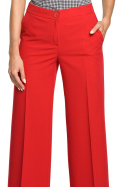 Spodnie damskie z szerokimi nogawkami i kieszeniami XXL czerwone me323