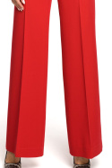Spodnie damskie z szerokimi nogawkami i kieszeniami XXL czerwone me323