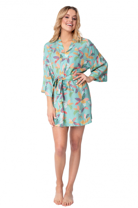 Szlafrok damski krótki kimono z wiskozy z nadrukiem m3 LA106 Szlafrok damski krótki kimono z wiskozy z nadrukiem m3 LA106