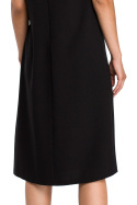 Zwiewna sukienka letnia midi rozkloszowana bez rękawów XL czarna B080