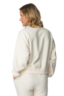 Bluza damska dresowa ze ściągaczami sportowa bawełniana waniliowa LA111