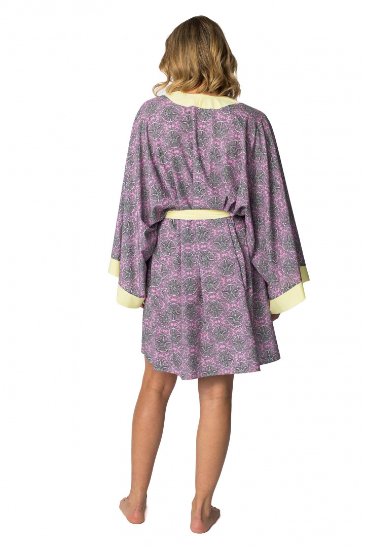 Kimono damskie szlafrok z kolorowym nadrukiem i wiązaniem m2 LA107 Kimono damskie szlafrok z kolorowym nadrukiem i wiązaniem m2 LA107
