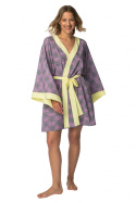 Kimono damskie szlafrok z kolorowym nadrukiem i wiązaniem m2 LA107