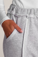 Spodnie damskie dresowe z obniżonym krokiem bawełniane szare M274