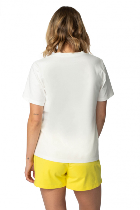 T-shirt damski koszulka z krótkim rękawem bawełniana ecru LA109 T-shirt damski koszulka z krótkim rękawem bawełniana ecru LA109