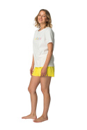 T-shirt damski koszulka z krótkim rękawem bawełniana ecru LA109