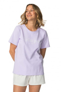 T-shirt damski koszulka z krótkim rękawem bawełniana wrzosowy LA109