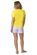 T-shirt damski koszulka z krótkim rękawem bawełniana żółty LA109