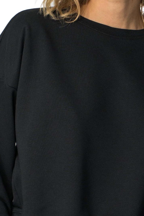 Bluza damska dresowa ze ściągaczami sportowa bawełniana czarna LA111 Bluza damska dresowa ze ściągaczami sportowa bawełniana czarna LA111