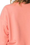 Bluza damska dresowa ze ściągaczami sportowa bawełniana koralowa LA111