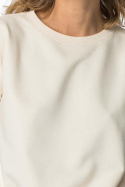 Bluza damska dresowa ze ściągaczami sportowa bawełniana waniliowa LA111