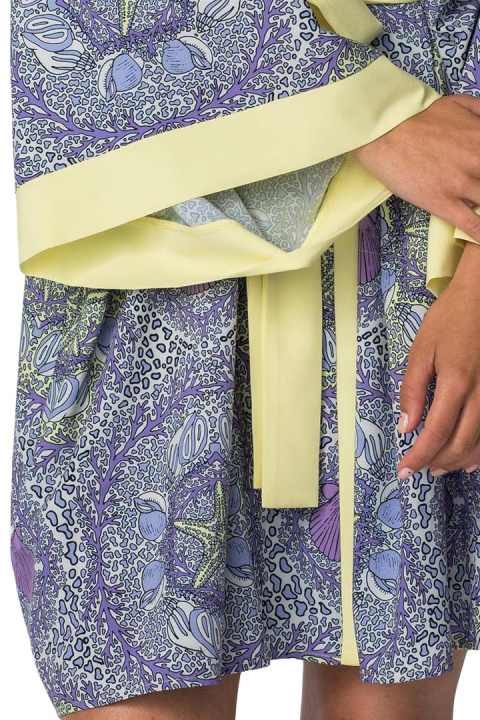 Kimono damskie szlafrok z kolorowym nadrukiem i wiązaniem m1 LA107 Kimono damskie szlafrok z kolorowym nadrukiem i wiązaniem m1 LA107