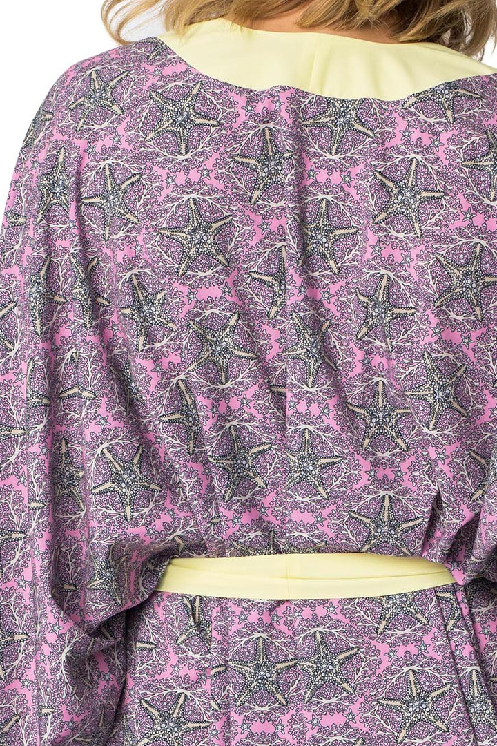 Kimono damskie szlafrok z kolorowym nadrukiem i wiązaniem m2 LA107 Kimono damskie szlafrok z kolorowym nadrukiem i wiązaniem m2 LA107