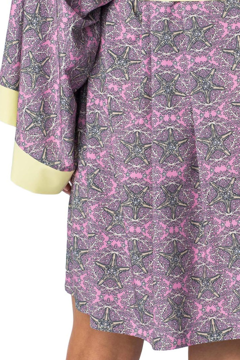 Kimono damskie szlafrok z kolorowym nadrukiem i wiązaniem m2 LA107 Kimono damskie szlafrok z kolorowym nadrukiem i wiązaniem m2 LA107