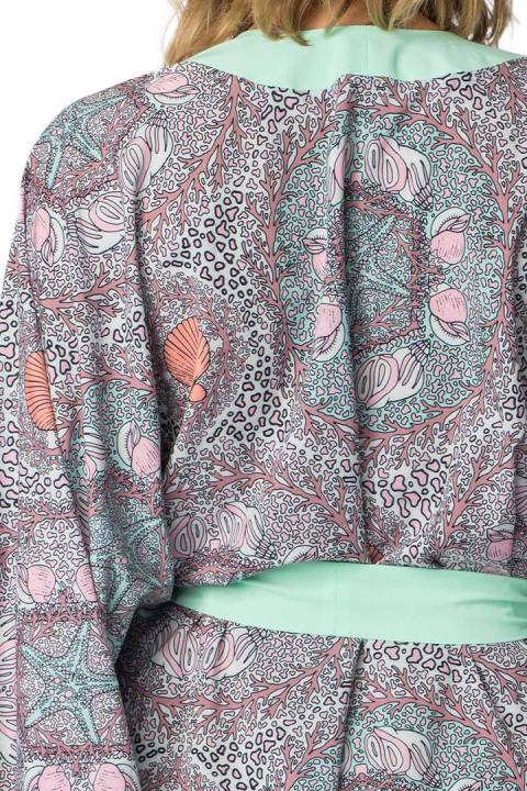 Kimono damskie szlafrok z kolorowym nadrukiem i wiązaniem m3 LA107 Kimono damskie szlafrok z kolorowym nadrukiem i wiązaniem m3 LA107