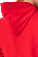 Krótka bluza damska crop dresowa z kapturem i gumką czerwona LA103