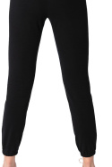 Spodnie damskie dresowe joggery z gumką w pasie czarne LA102