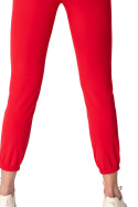 Spodnie damskie dresowe joggery z gumką w pasie czerwone LA102