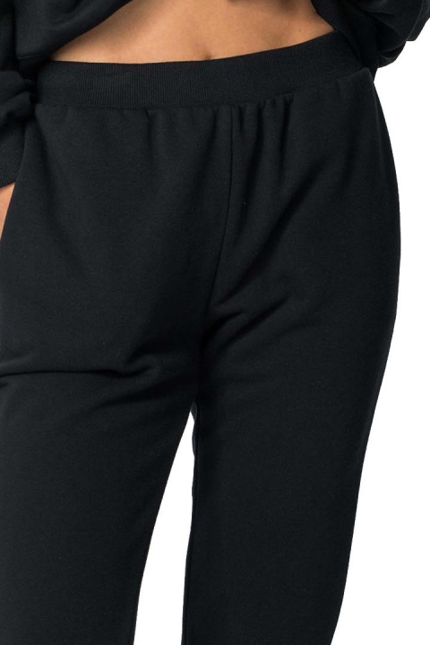 Spodnie damskie joggery dresowe ze ściągaczami bawełniane czarne LA112 Spodnie damskie joggery dresowe ze ściągaczami bawełniane czarne LA112
