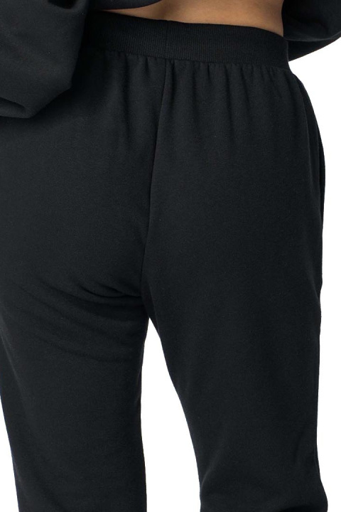Spodnie damskie joggery dresowe ze ściągaczami bawełniane czarne LA112 Spodnie damskie joggery dresowe ze ściągaczami bawełniane czarne LA112