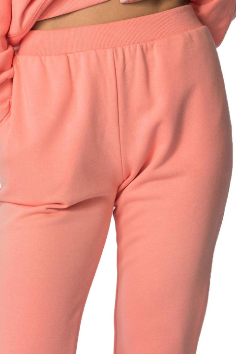 Spodnie damskie joggery dresowe ze ściągaczami bawełniane koralowe LA112 Spodnie damskie joggery dresowe ze ściągaczami bawełniane koralowe LA112