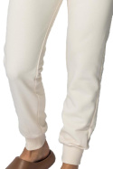 Spodnie damskie joggery dresowe ze ściągaczami bawełniane waniliowe LA112