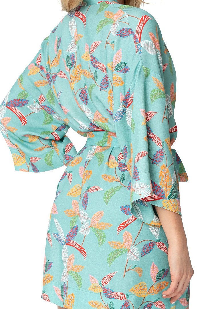 Szlafrok damski krótki kimono z wiskozy z nadrukiem m3 LA106 Szlafrok damski krótki kimono z wiskozy z nadrukiem m3 LA106