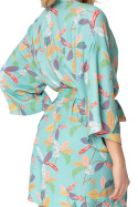 Szlafrok damski krótki kimono z wiskozy z nadrukiem m3 LA106