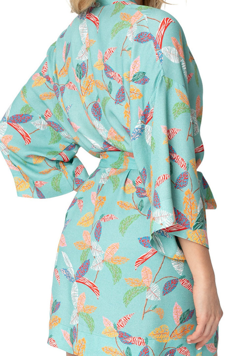 Szlafrok damski krótki kimono z wiskozy z nadrukiem m3 LA106 Szlafrok damski krótki kimono z wiskozy z nadrukiem m3 LA106