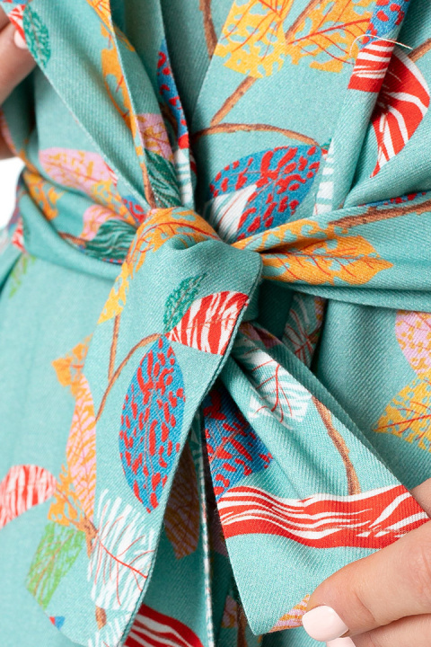 Szlafrok damski krótki kimono z wiskozy z nadrukiem m3 LA106 Szlafrok damski krótki kimono z wiskozy z nadrukiem m3 LA106