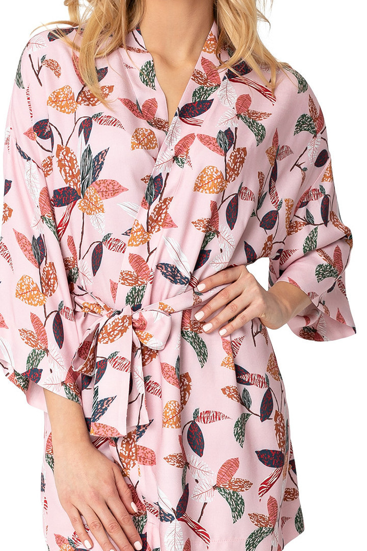Szlafrok damski krótki kimono z wiskozy z nadrukiem m1 LA106 Szlafrok damski krótki kimono z wiskozy z nadrukiem m1 LA106
