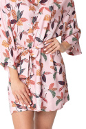 Szlafrok damski krótki kimono z wiskozy z nadrukiem m1 LA106