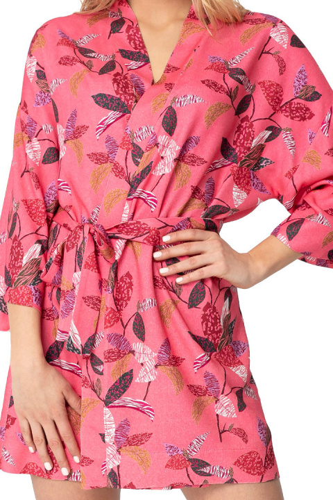Szlafrok damski krótki kimono z wiskozy z nadrukiem m2 LA106 Szlafrok damski krótki kimono z wiskozy z nadrukiem m2 LA106