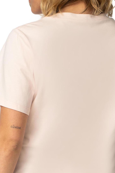 T-shirt damski koszulka z krótkim rękawem bawełniana brzoskwiniowy LA109 T-shirt damski koszulka z krótkim rękawem bawełniana brzoskwiniowy LA109