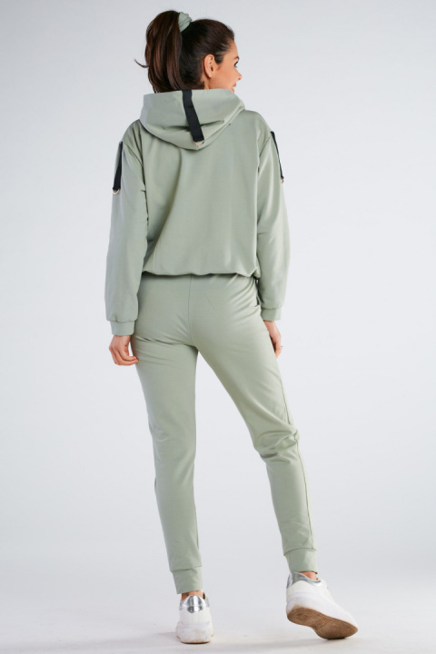 Bluza damska dresowa kangurka z kapturem bawełniana miętowa M248 Bluza damska dresowa kangurka z kapturem bawełniana miętowa M248