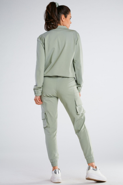 Bluza damska dresowa rozpinana bawełniana z kieszeniami miętowa M246 Bluza damska dresowa rozpinana bawełniana z kieszeniami miętowa M246