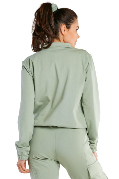 Bluza damska dresowa rozpinana bawełniana z kieszeniami miętowa M246 Bluza damska dresowa rozpinana bawełniana z kieszeniami miętowa M246