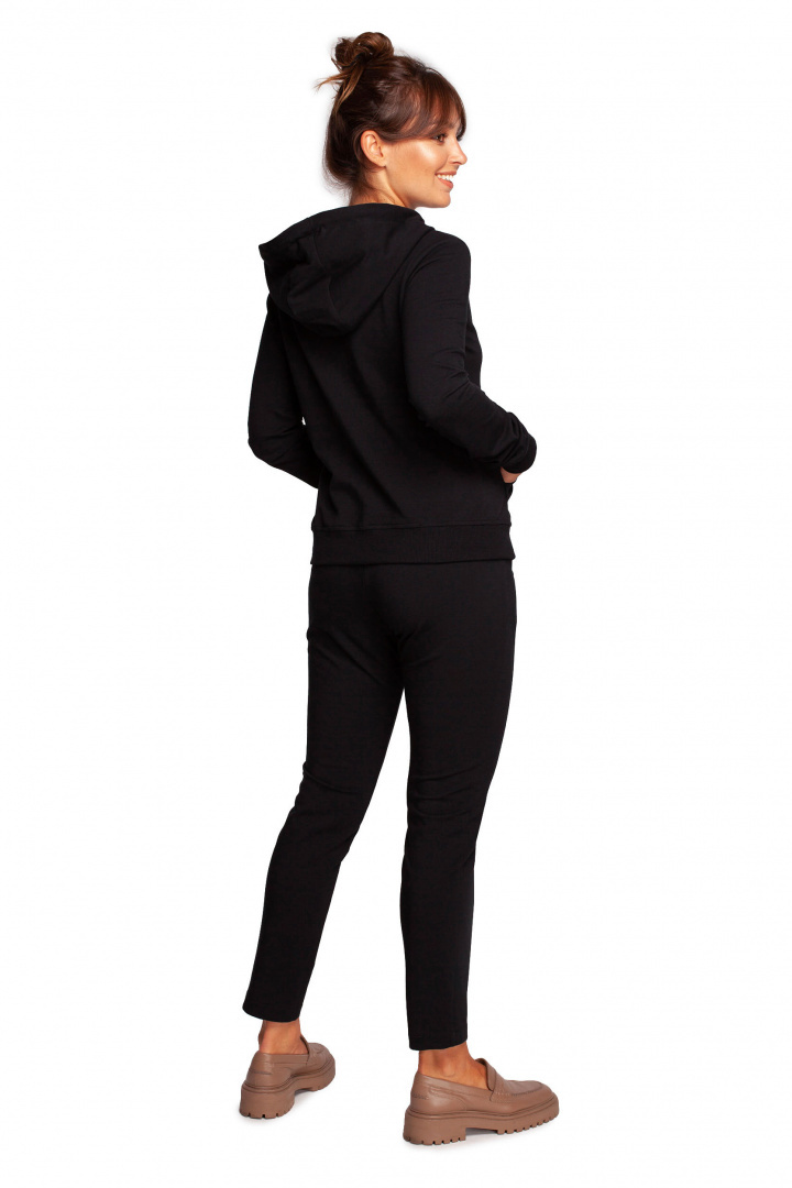 Bluza damska dresowa rozpinana z kapturem dzianinowa czarna B237 Bluza damska dresowa rozpinana z kapturem dzianinowa czarna B237
