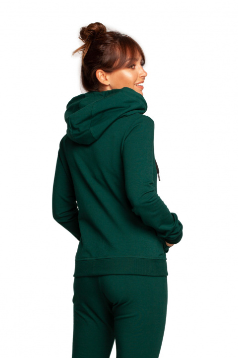 Bluza damska dresowa rozpinana z kapturem dzianinowa ciemno zielona B237 Bluza damska dresowa rozpinana z kapturem dzianinowa ciemno zielona B237