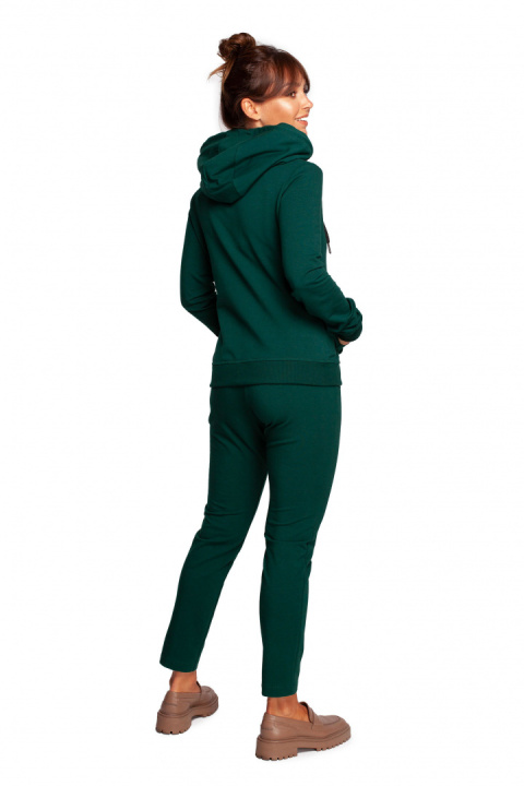 Bluza damska dresowa rozpinana z kapturem dzianinowa ciemno zielona B237 Bluza damska dresowa rozpinana z kapturem dzianinowa ciemno zielona B237