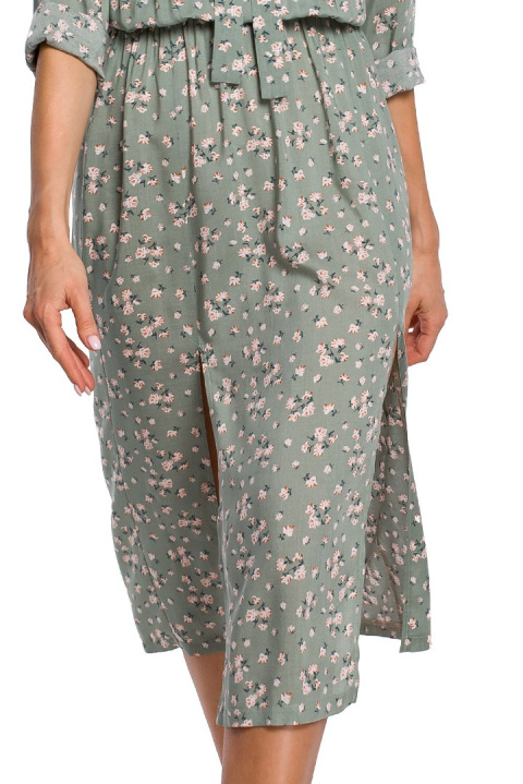Elegancka sukienka z wiskozy odcinana w pasie rękaw 3/4 XL m7 me519 Elegancka sukienka z wiskozy odcinana w pasie rękaw 3/4 XL m7 me519