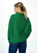 Sweter damski długi bez zapięcia z kimonowym rekawem zielony M886