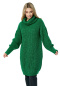 Sweter damski długi z luźnym szerokim golfem zielony M890
