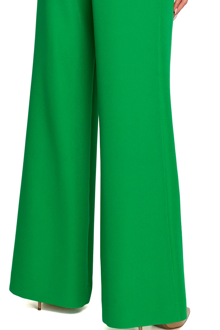 Kombinezon spodnium z szerokimi nogawkami krótki rękaw zielony me703