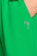 Spodnie damskie dresowe joggery dzianinowe z gumką zielone me692