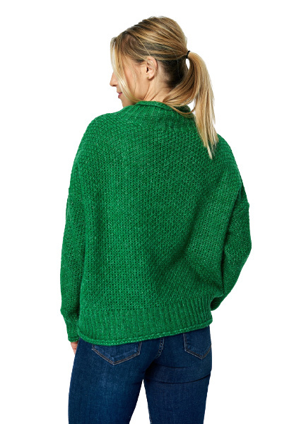 Sweter damski długi bez zapięcia z kimonowym rekawem zielony M886 Sweter damski długi bez zapięcia z kimonowym rekawem zielony M886