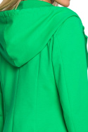 Żakiet damski sportowy z kapturem dzianinowy zapinany zielony me691